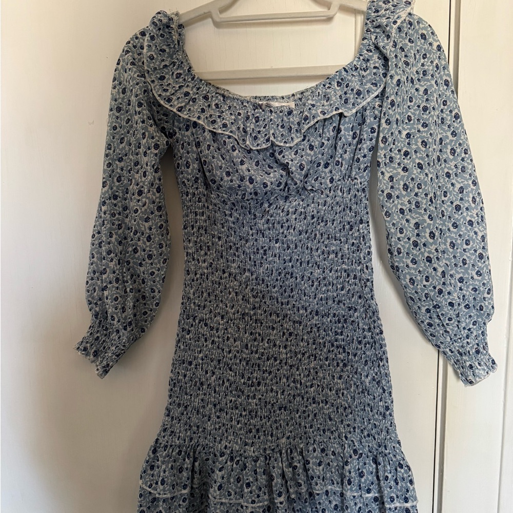 Floral Blue Mini Dress